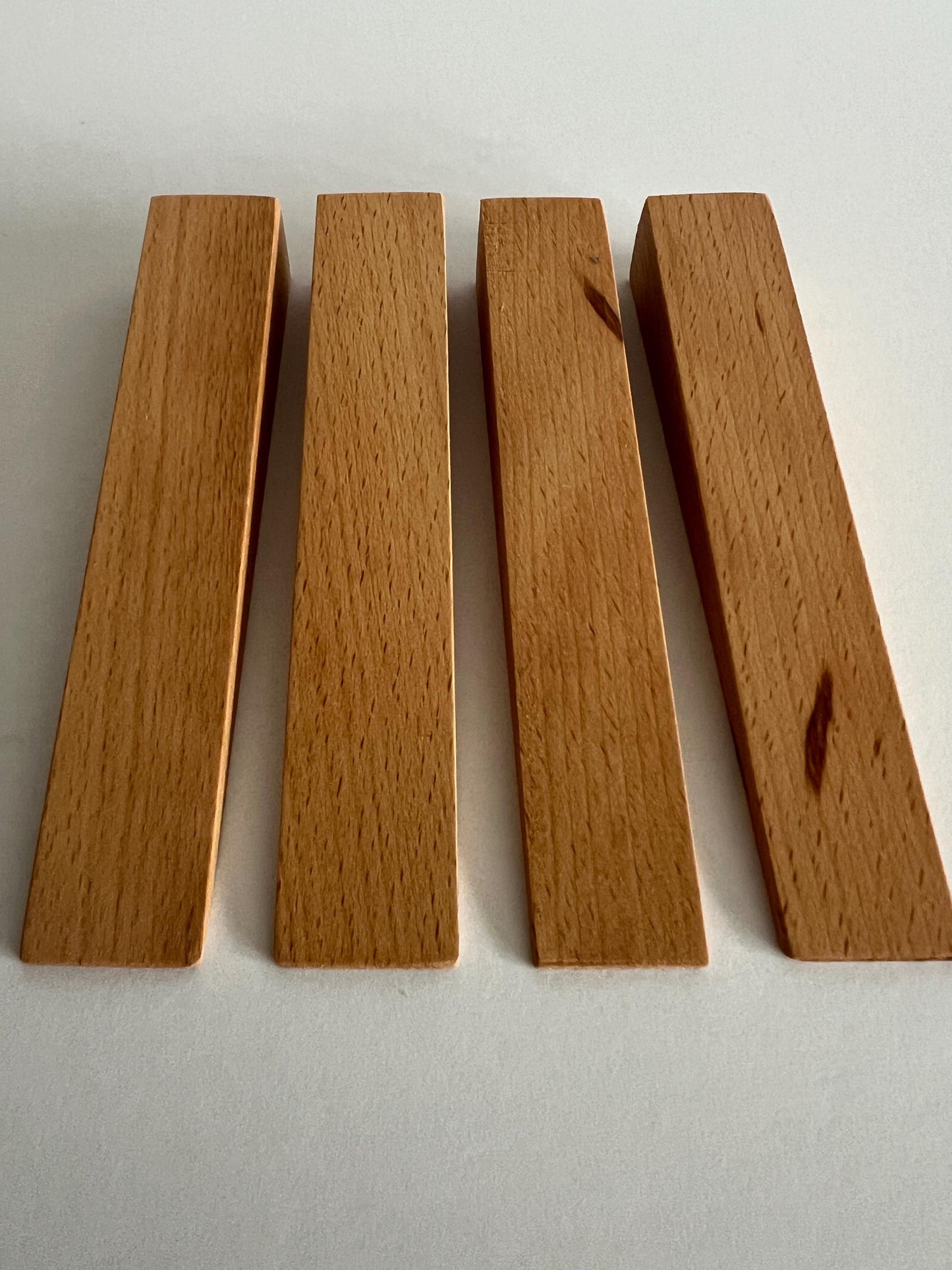 Solid Beech Wooden door wedges set of 4, one solid piece of Beech Handmade in the UK FREE P&P