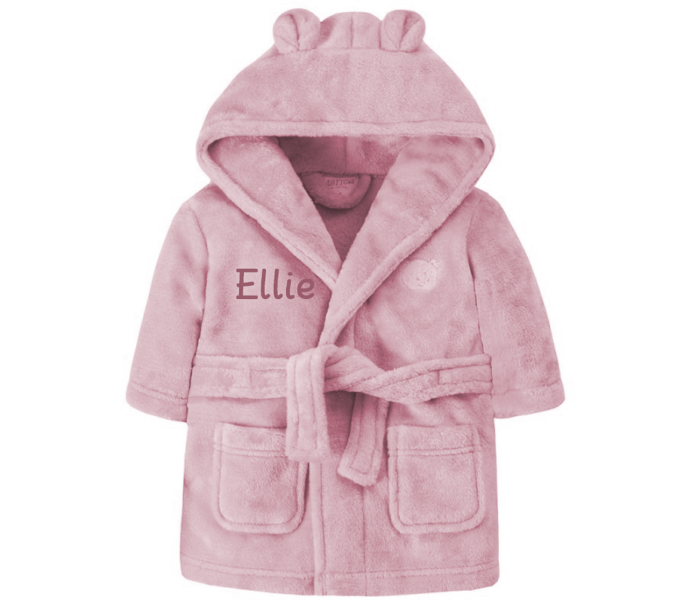 Childrens Dusky Pink Hooded Dressing Gown