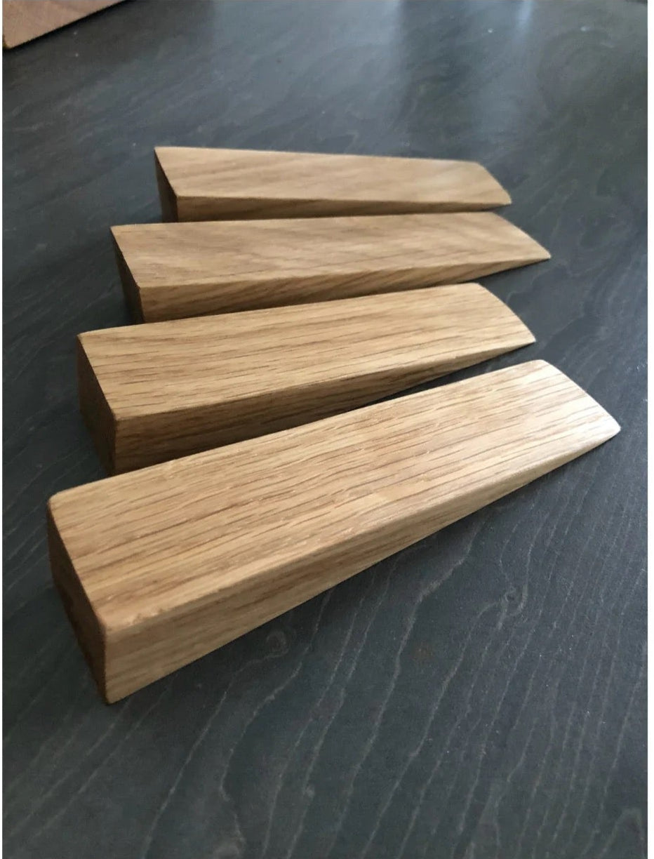 Set of Four Solid Oak Door Wedges