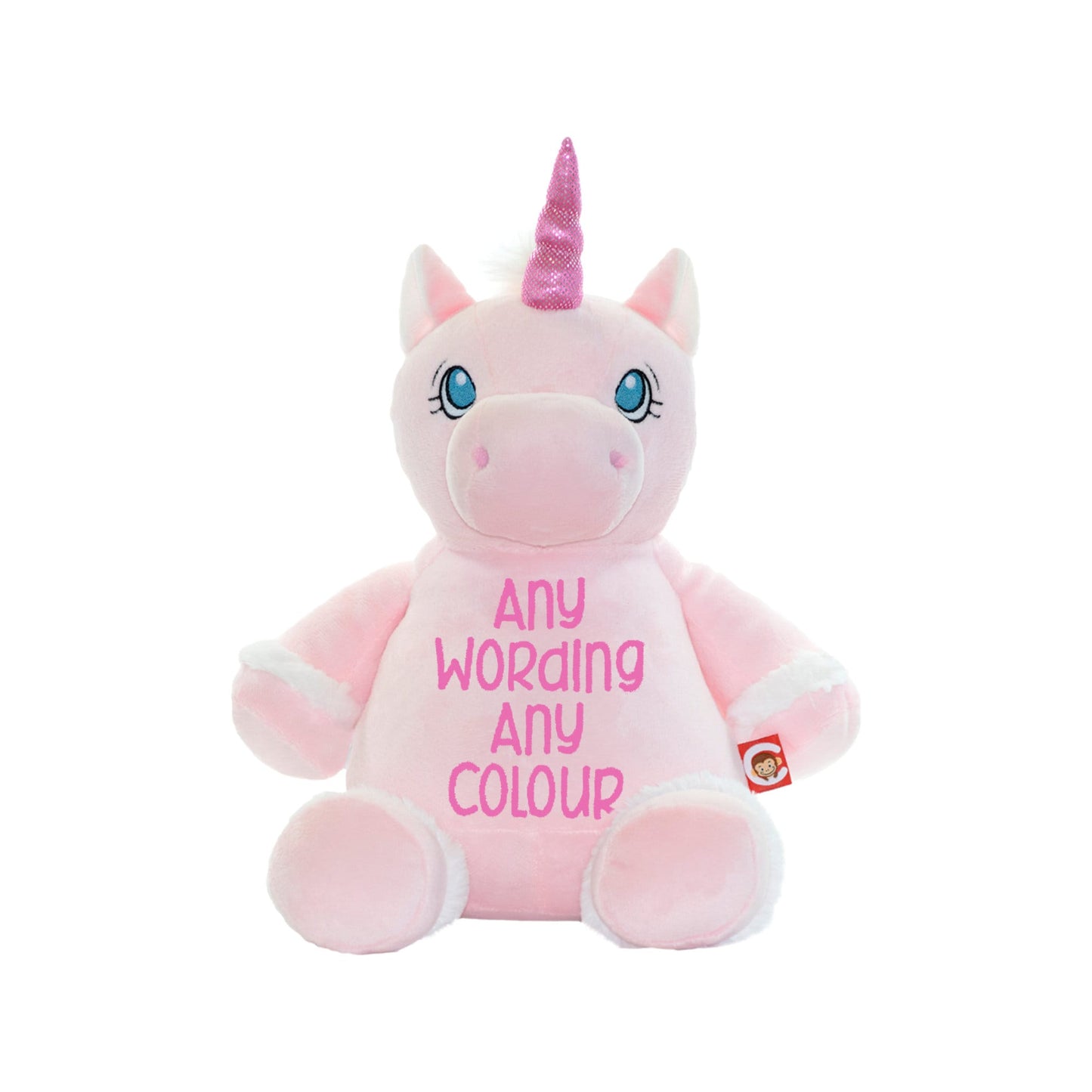 Cubbies Pink Unicorn, Personalised with embroidery