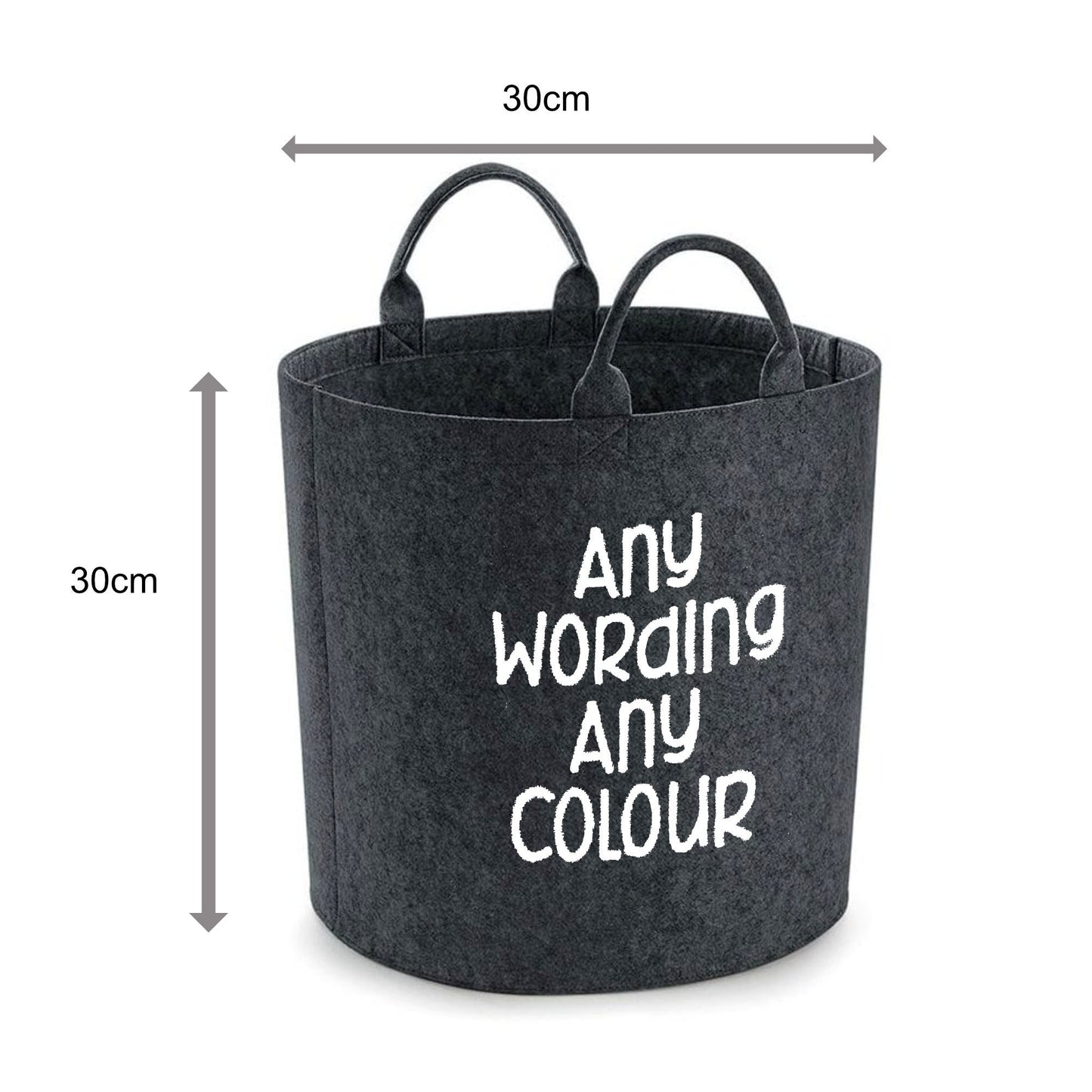 Personalised Felt Trug with Custom Embroidery Name and Knitting Design, Ideal Gift