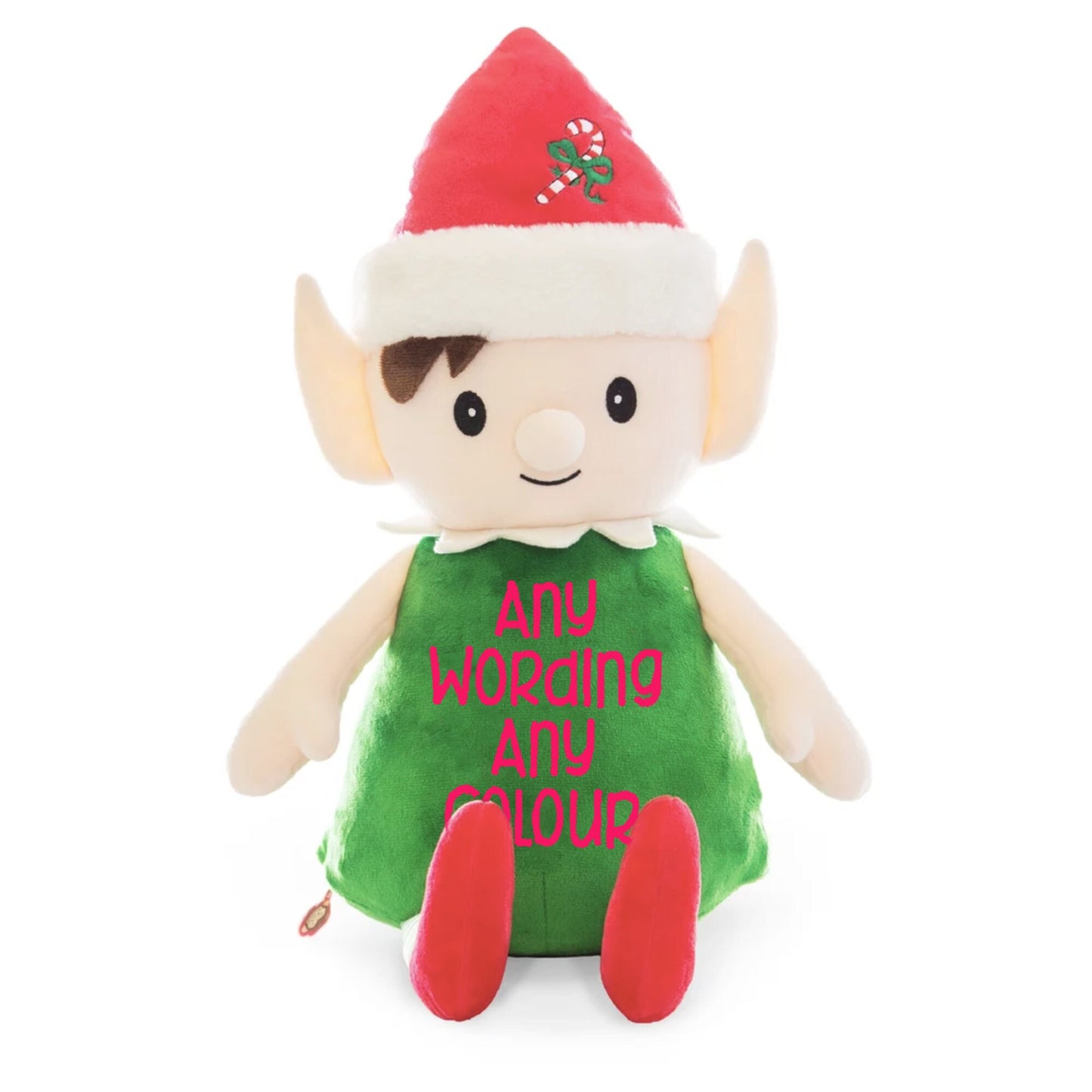 Cubbies Christmas Elf, Plush Toy, Personalised with embroidery wording of your choice, Free p&p ideal gift for any age