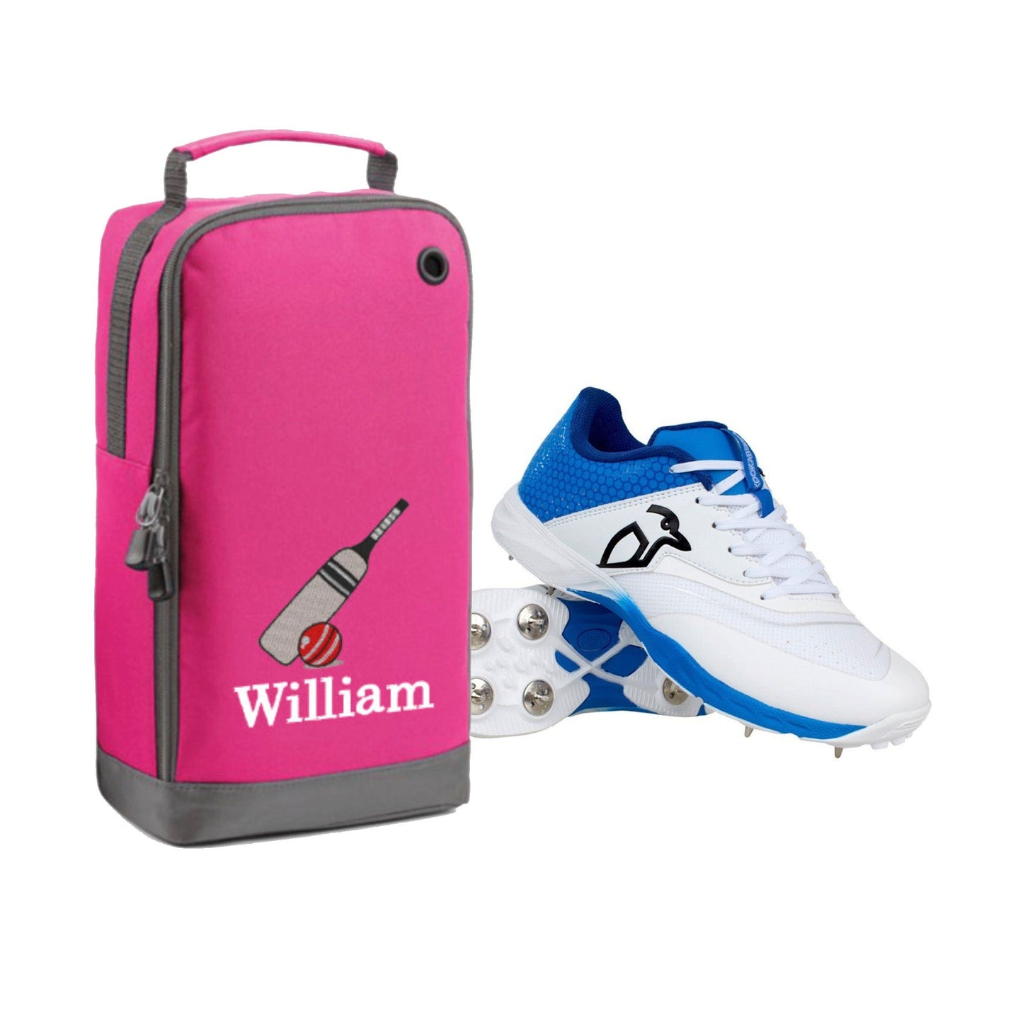 Personalised Embroidered Name Cricket Boots Bag - Monogrammed Motif Cricket Shoe / Boot Bag