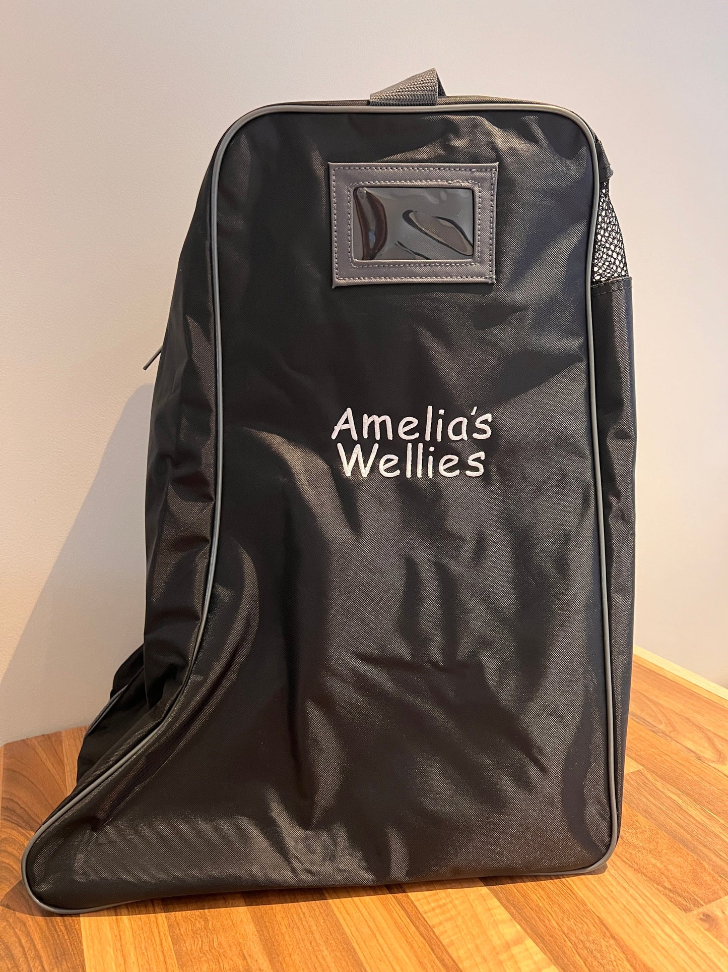 Wellington Boot Bag, Riding Boot Bag, Personalised Embroidered Name and Wording, Free P&P