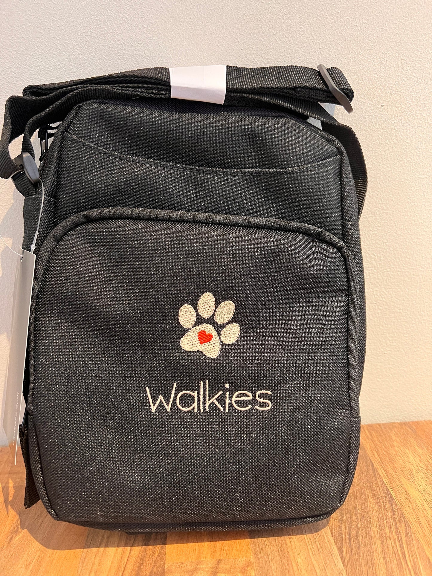 Personalised Dog Accessories Bag For Walking and Travel. Black Navy or Grey Free P&P