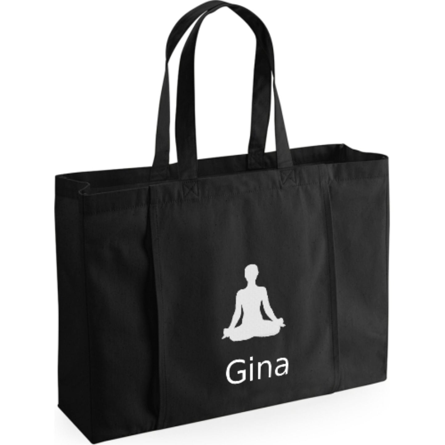 Personalised Embroidered EarthAware® Organic Yoga Tote with yoga mat sleeve. Free P&P