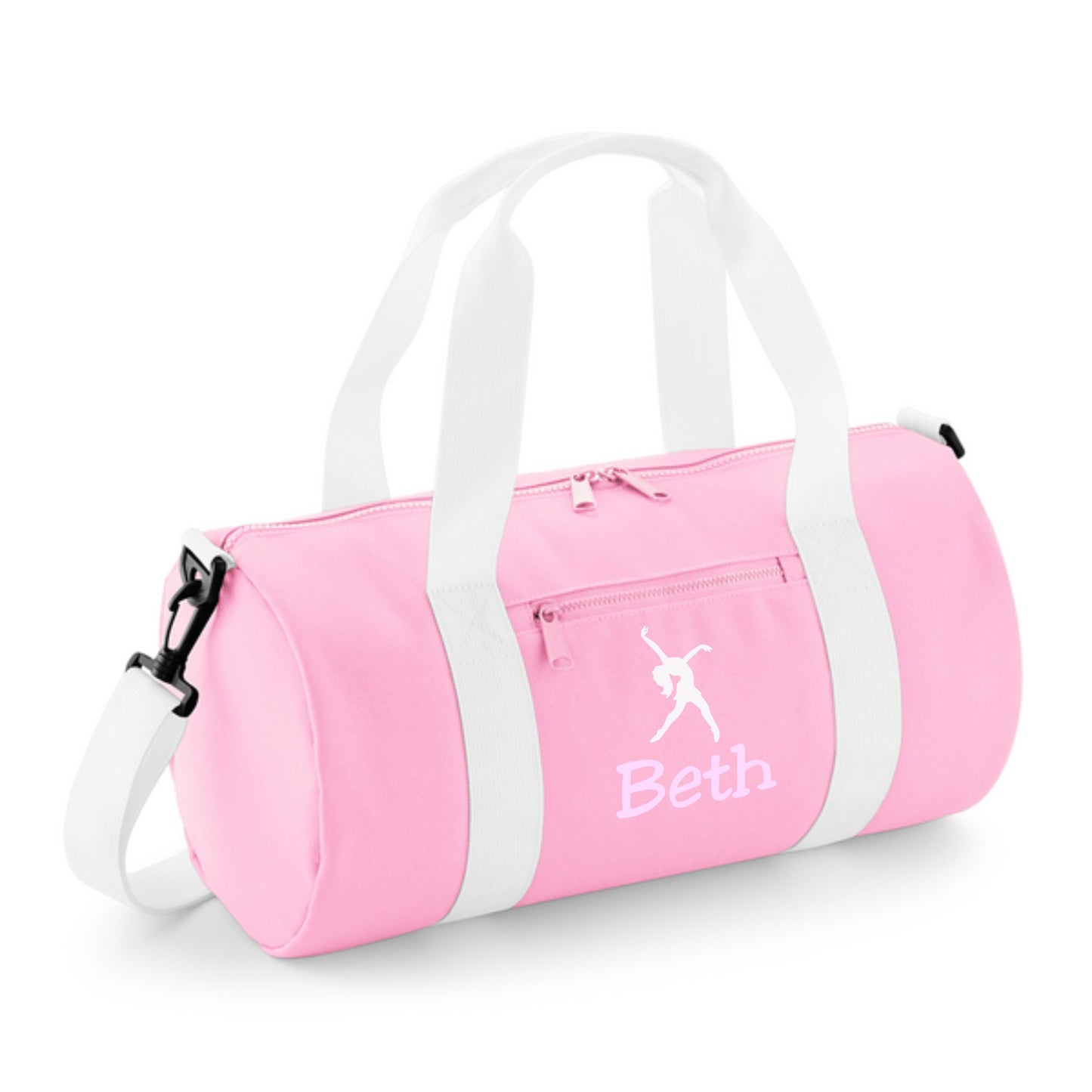 Personalised Embroidered Dance Kit Bag. Barrel Style Bag in 3 colour Options with free P&P