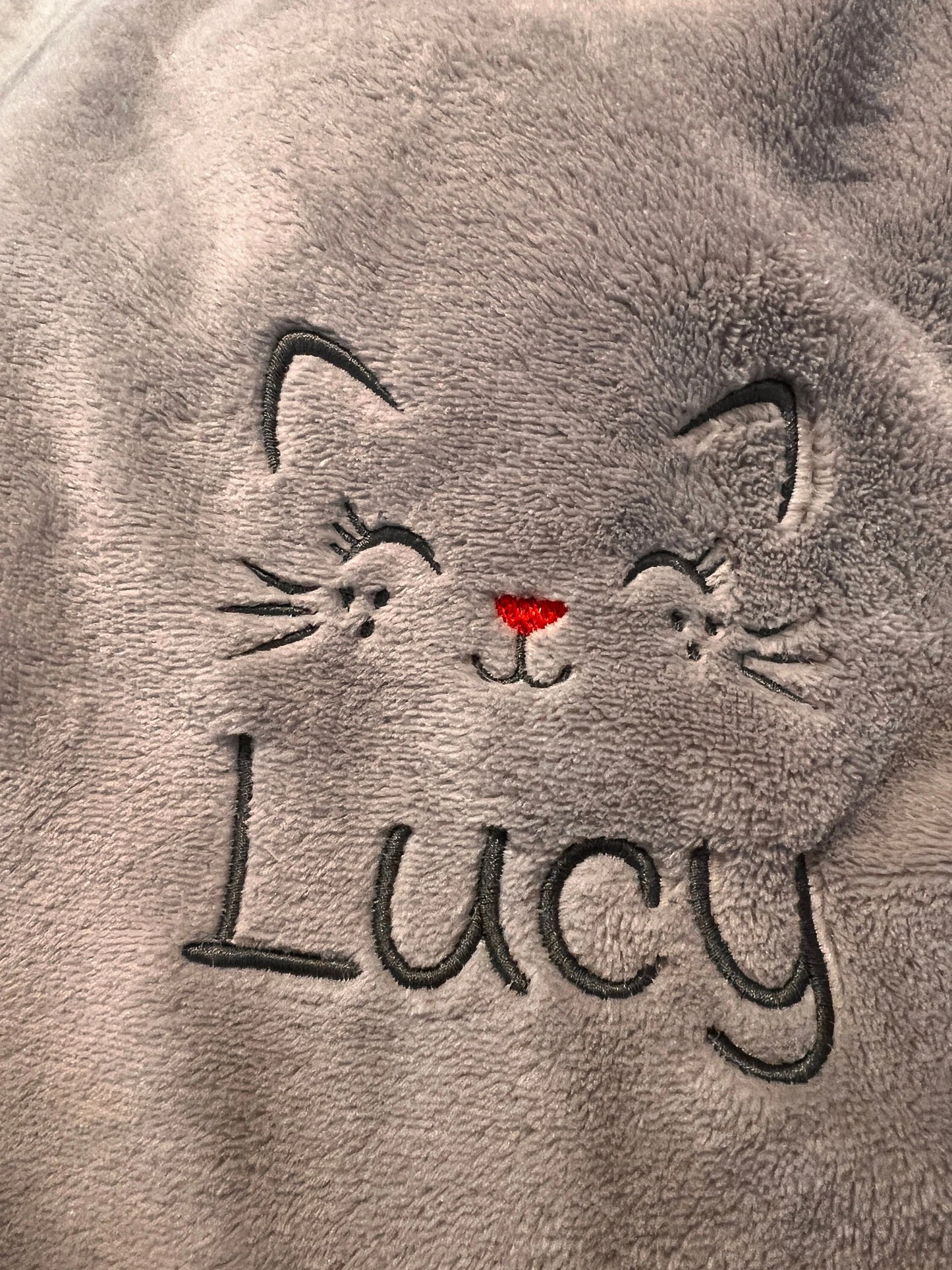 Personalised Embroidered Pet Cat/Kitten Blanket