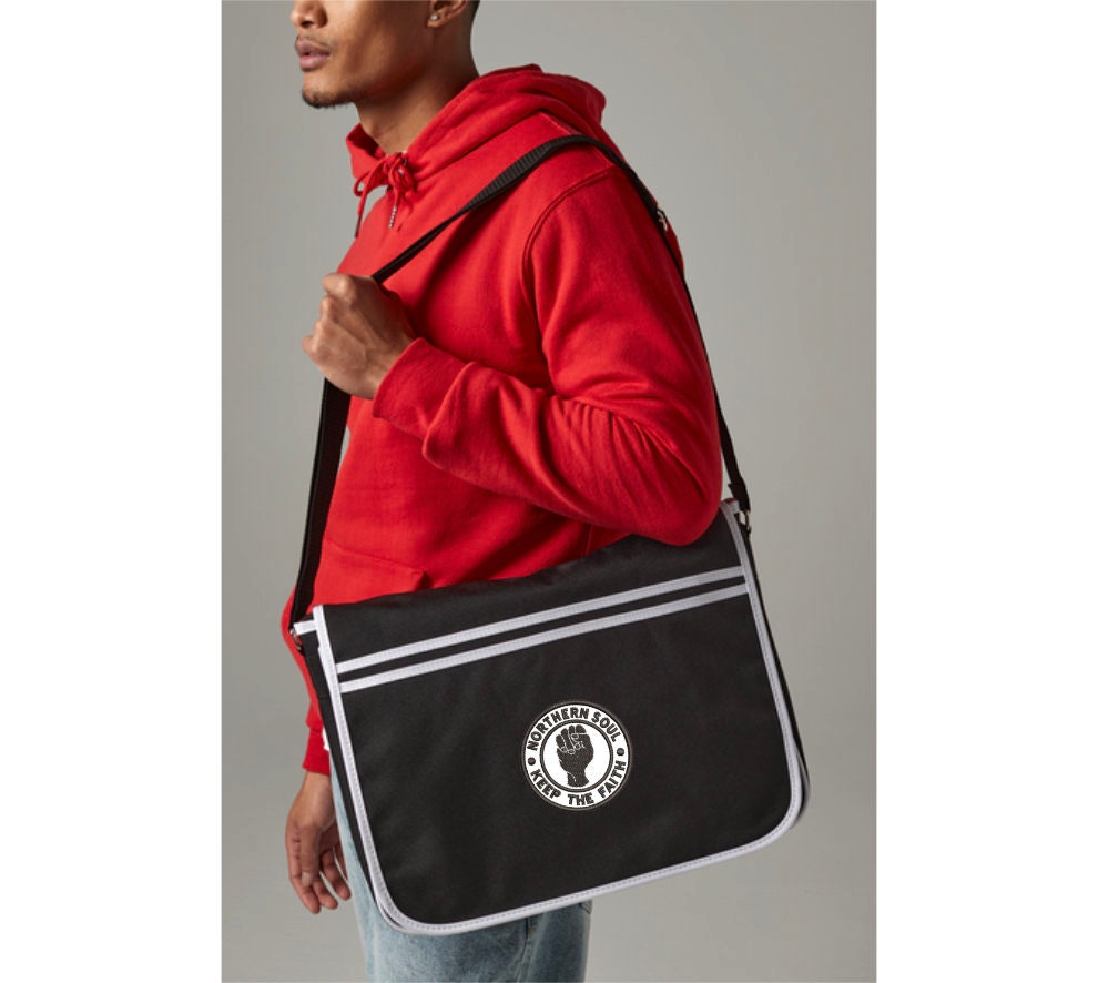Embroidered Retro Messenger Bag Northern Soul Bag. Dance Shoe and Accessory Bag in 8 Colours. Free P&P