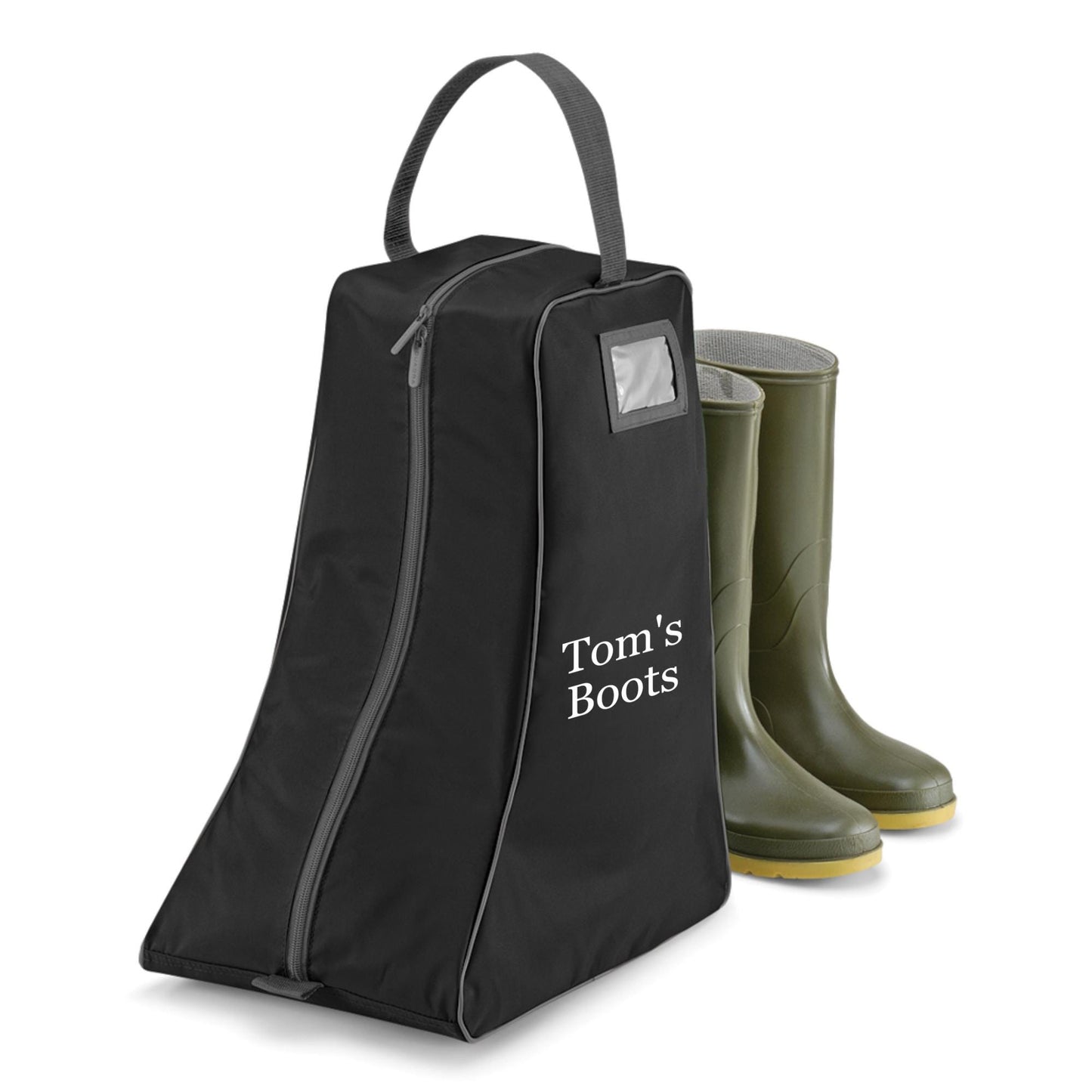 Wellington Boot Bag, Riding Boot Bag, Personalised Embroidered Name and Wording, Free P&P