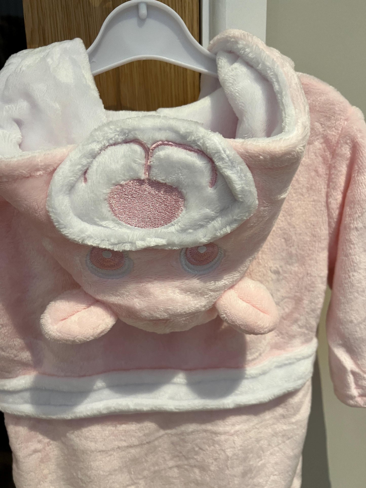 Personalised Embroidered Baby Dressing Gown Robe Pink Teddy Present Birthday Toddler Christmas. Free Delivery