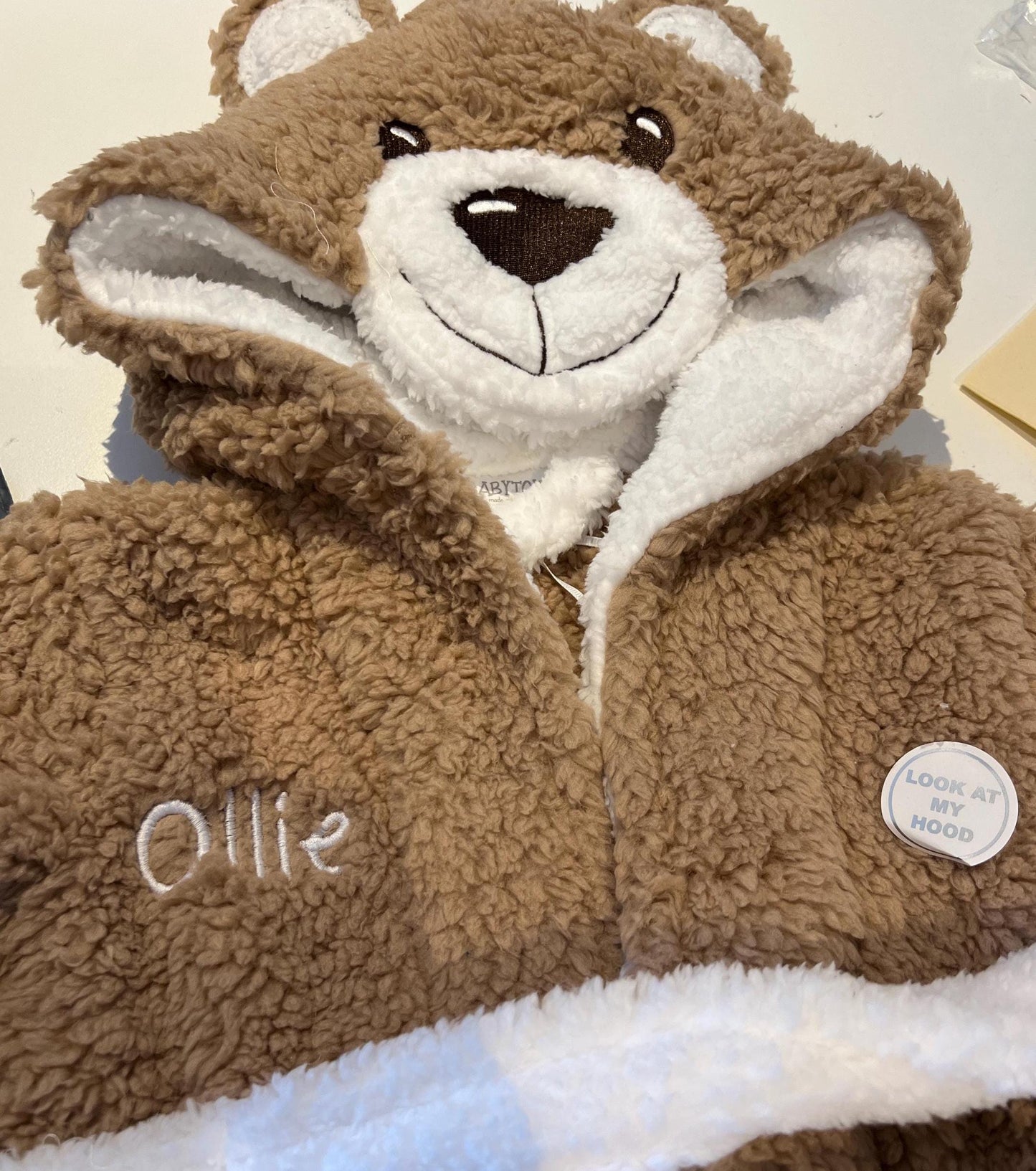 Personalised Embroidered Baby Dressing Gown Robe Brown Teddy Bear Animal Present Birthday Toddler Christmas. Free Delivery