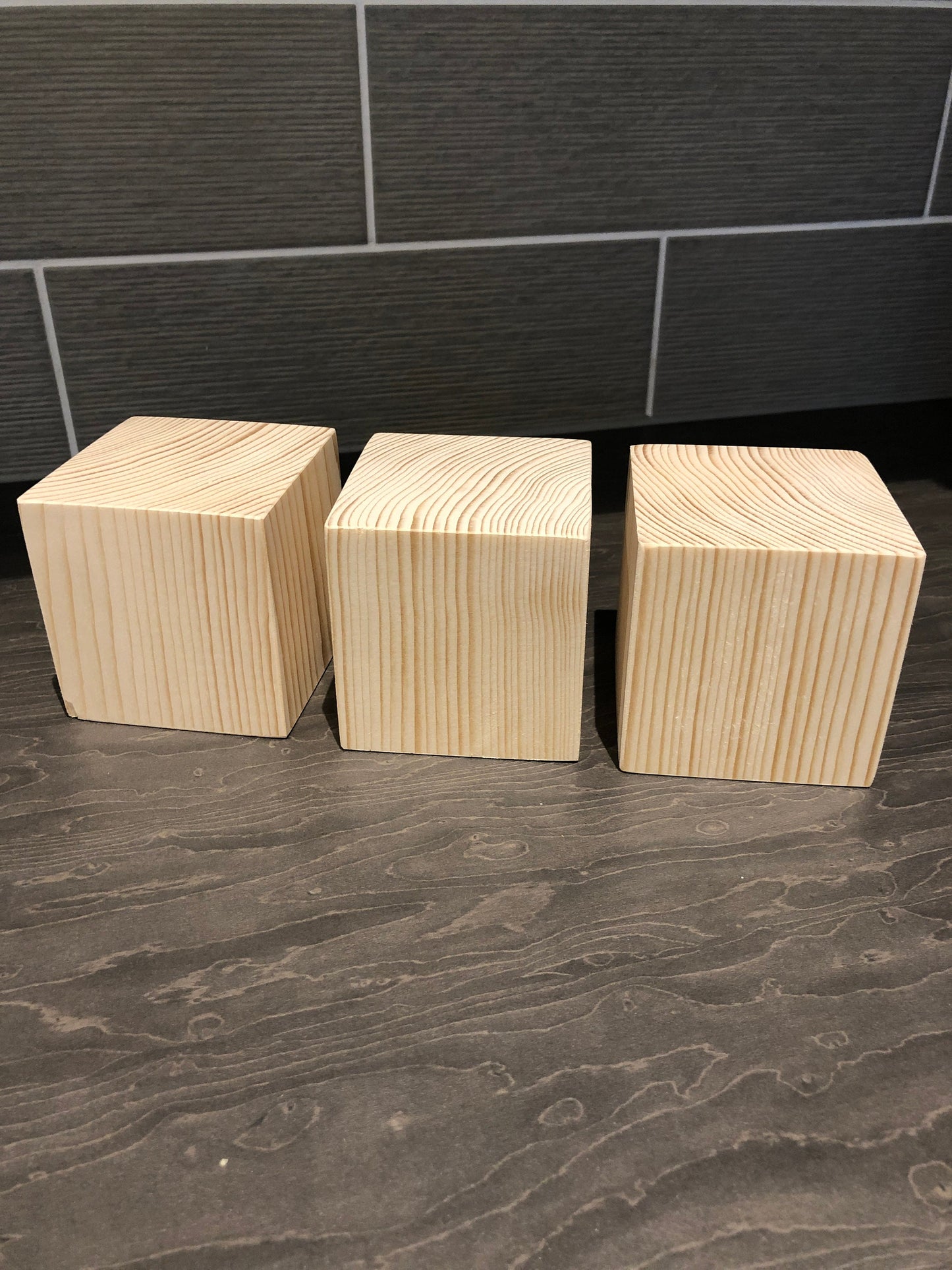 Solid Chunky 3 piece pine softwood Square Cube/Block 70mm x 70mm x 70mm Free p&p