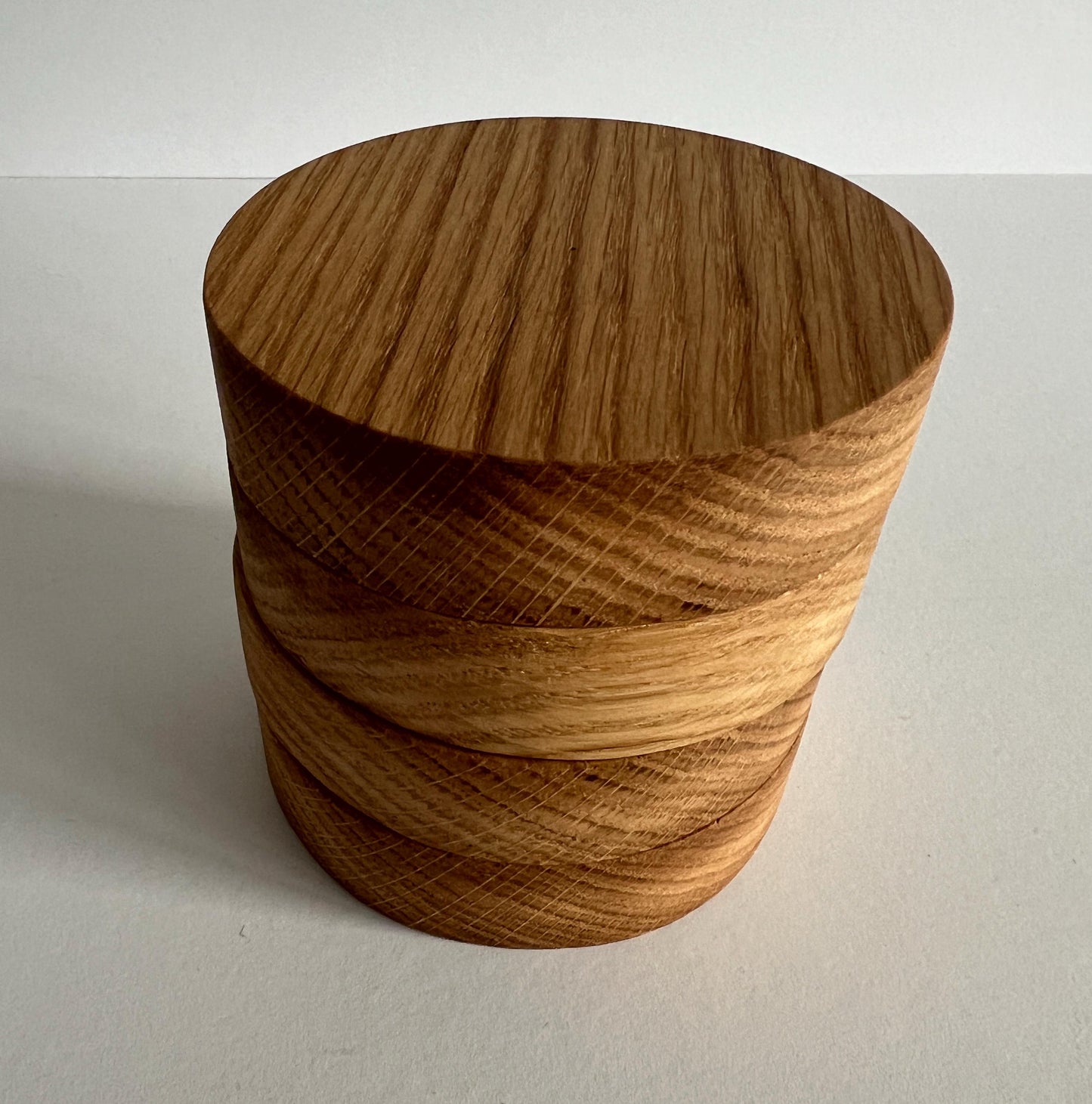 Set of 4 Solid Round Oak 'Chunky' Handmade Coasters, ideal gift for new home/wedding/anniversary