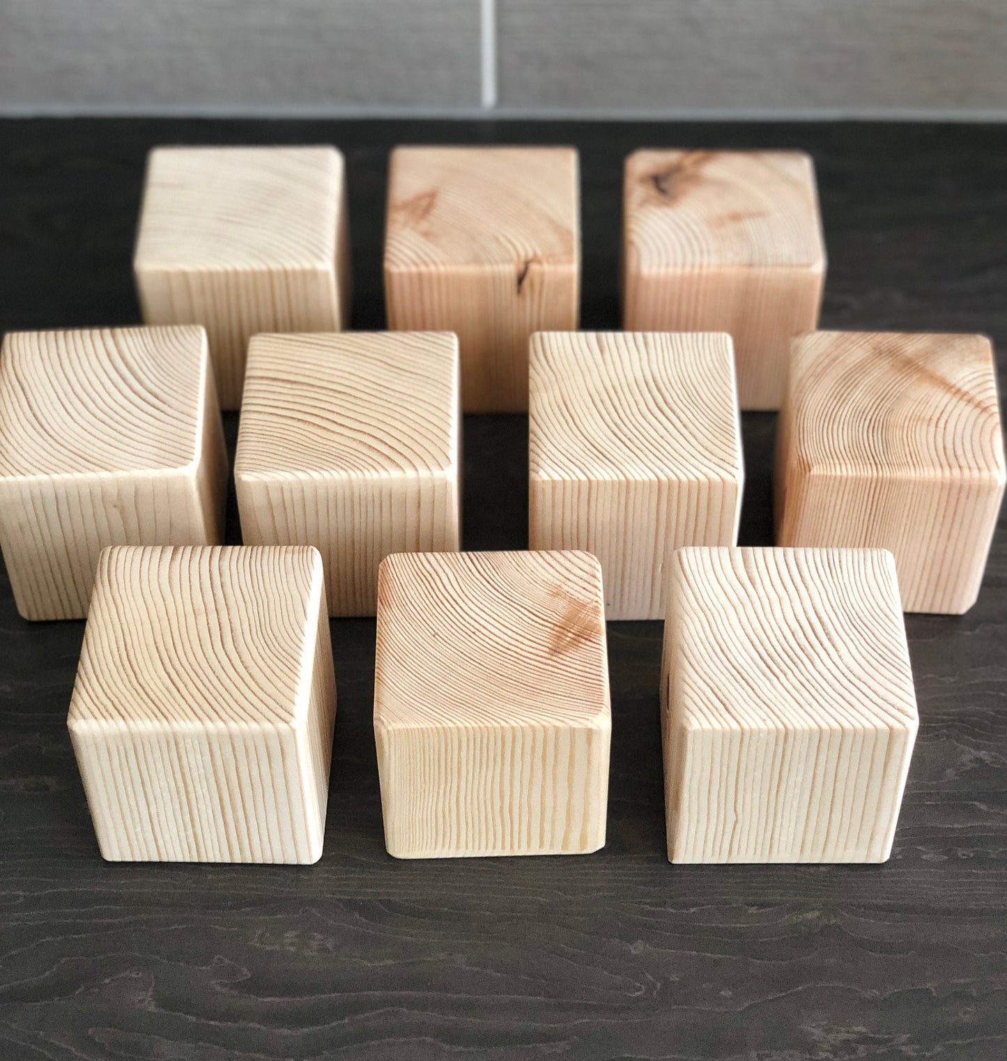 Solid Chunky 3 piece pine softwood Square Cube/Block 70mm x 70mm x 70mm Free p&p