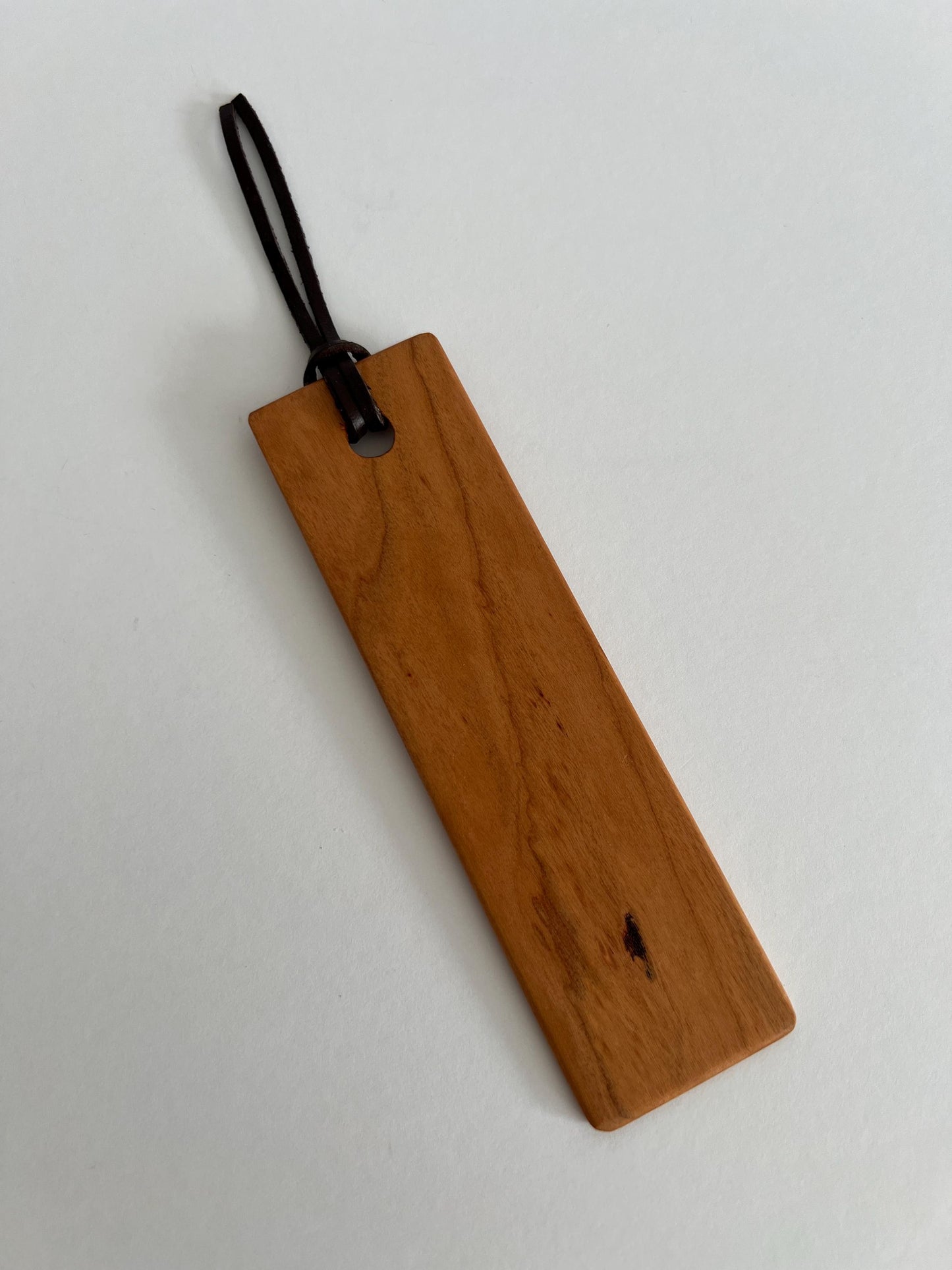 American Cherry  Wood bookmark with a leather tassel, ideal gift for any book lover, book worm, book page holder wooden page holder free p&p