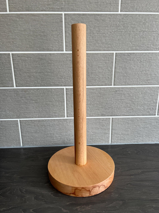 Solid Beech Round Kitchen Roll Holder / Toilet Roll Holder