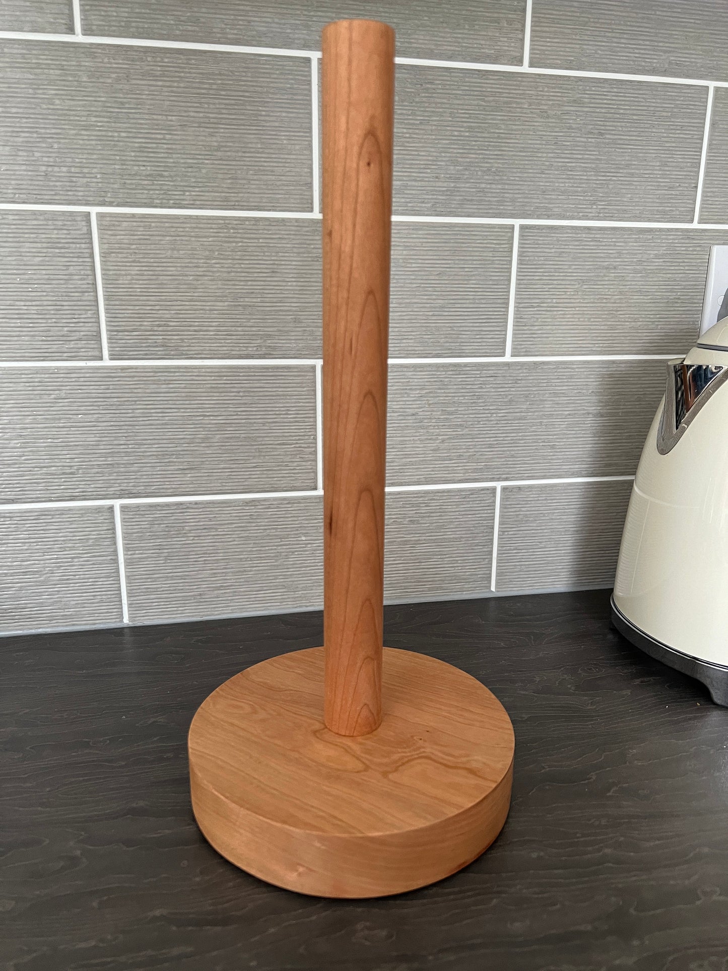 Solid American Cherry Round Kitchen Roll Holder / Toilet Roll Holder