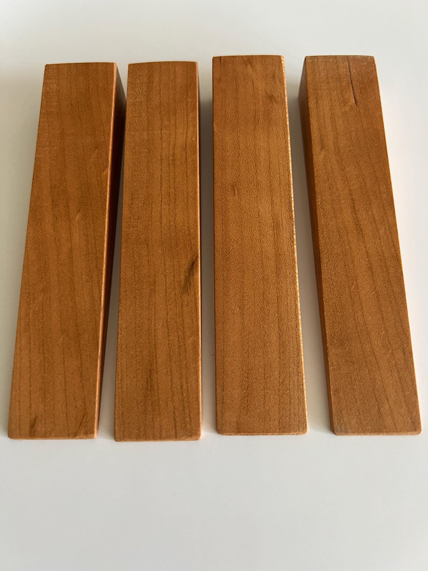 Solid American Cherry Wooden door wedges set of 4, one solid piece of American Cherry Handmade in the UK FREE P&P