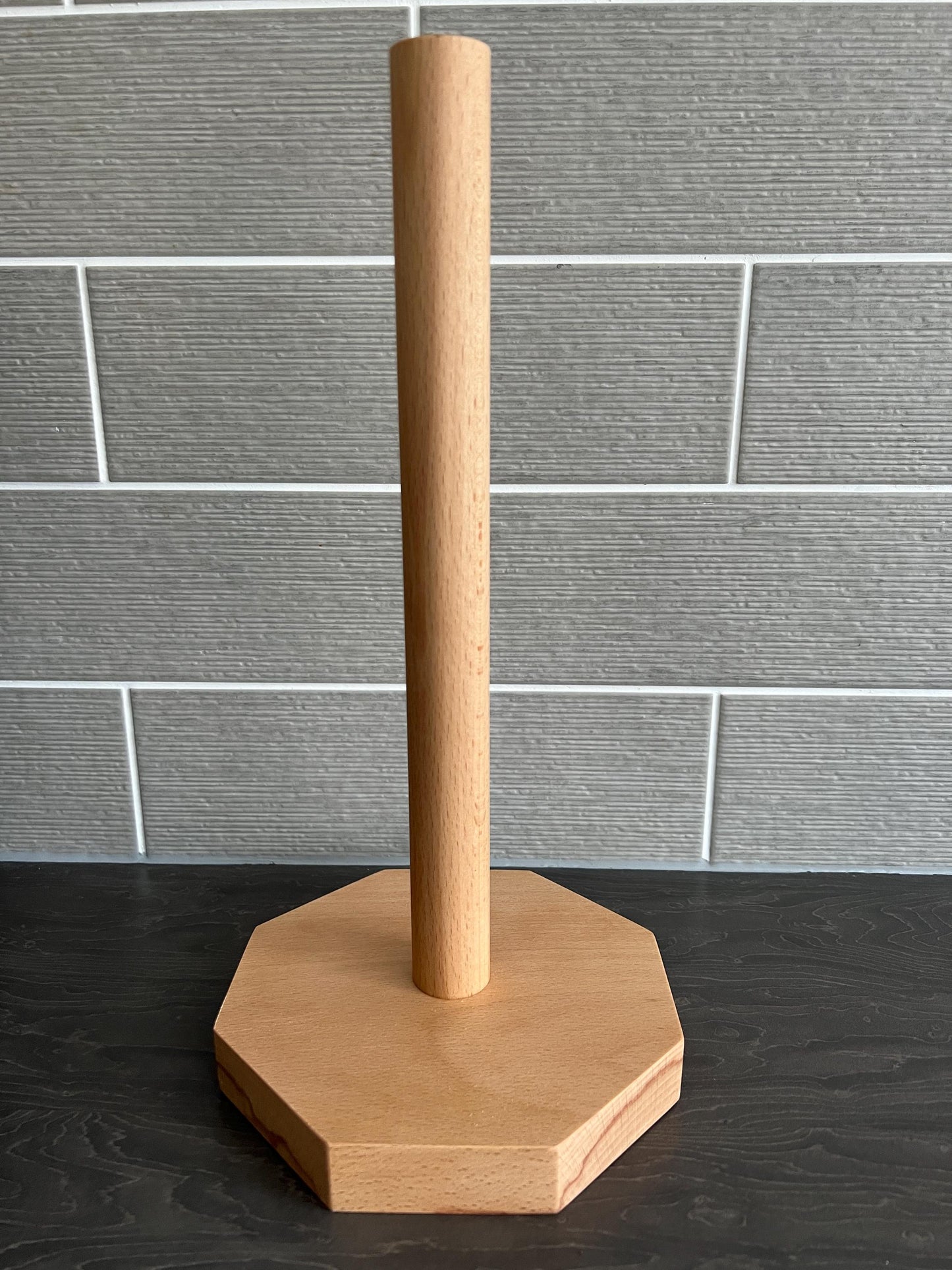 Solid Beech Hexagonal Kitchen Roll Holder / Toilet Roll Holder free p&p