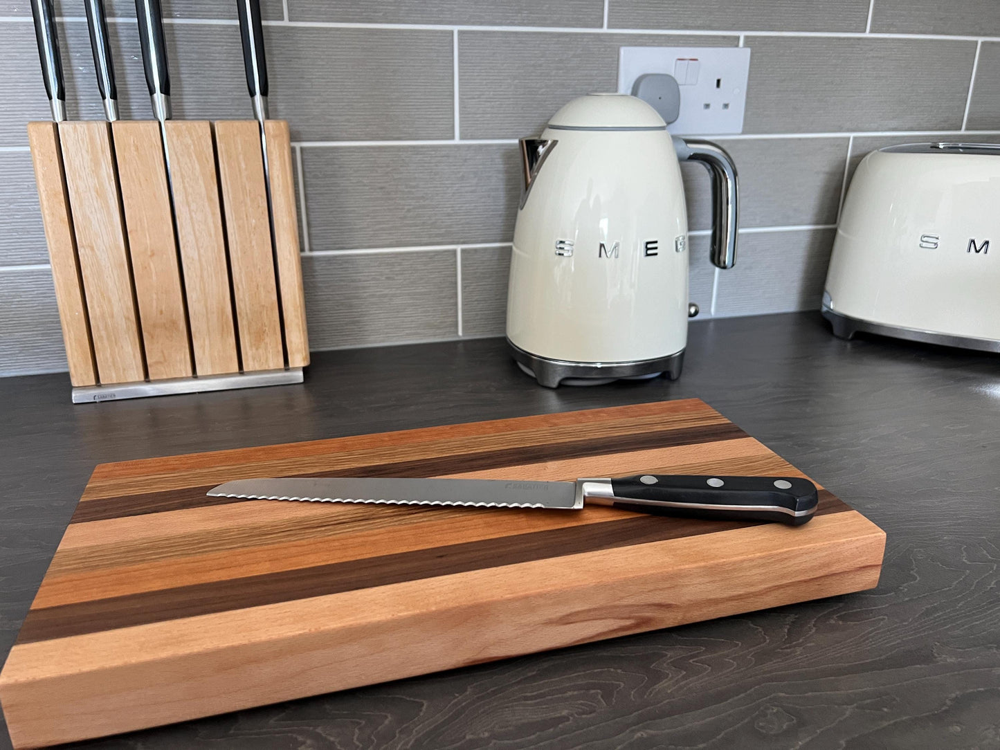 Mixed Hardwood Kitchen Cutting/chopping Board Hand Crafted in the UK ideal gift free p&p