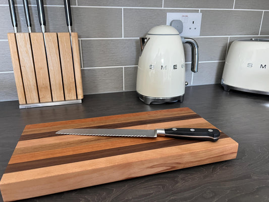 Mixed Hardwood Kitchen Cutting/chopping Board Hand Crafted in the UK ideal gift free p&p