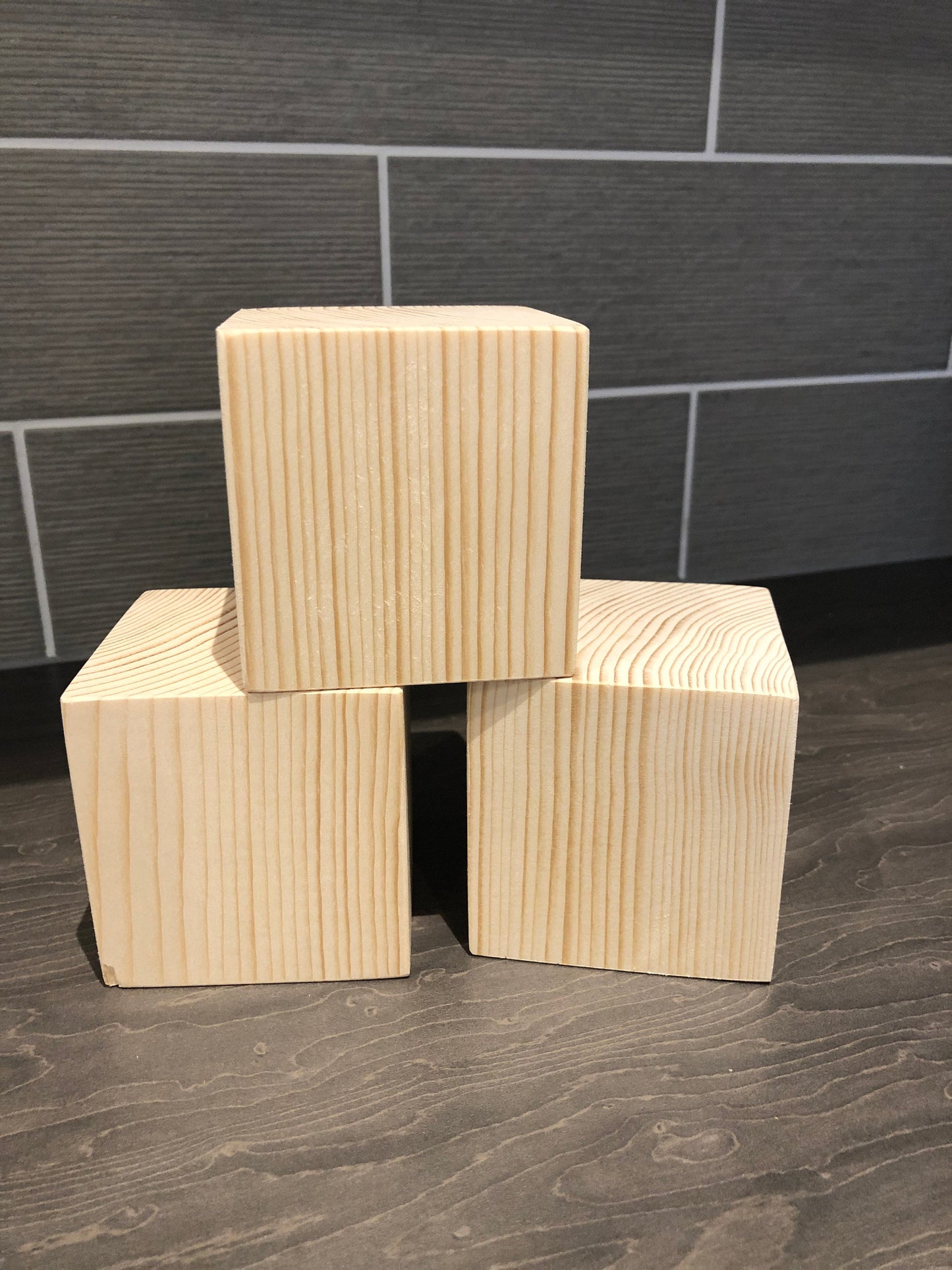 Solid Chunky 3 piece pine softwood Square Cube/Block 70mm x 70mm x 70mm Free p&p