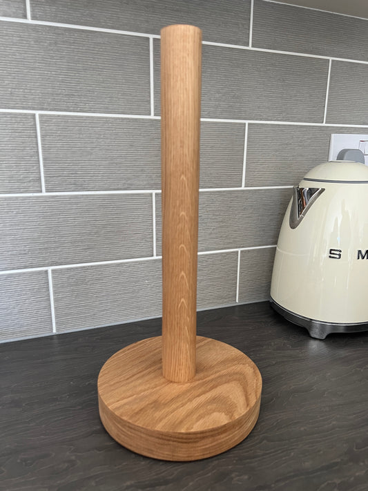 Solid Extra 'Chunky' Oak Round Kitchen Roll Holder / Toilet Roll Holder