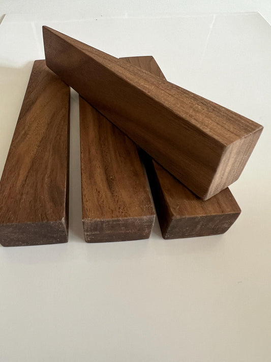 Solid Walnut Wooden door wedges set of 4, one solid piece of Walnut Handmade in the UK FREE P&P