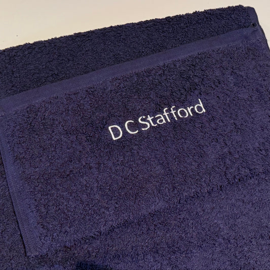 Gym Towel with Pocket with a Running Man and name, Personalisation Embroidered