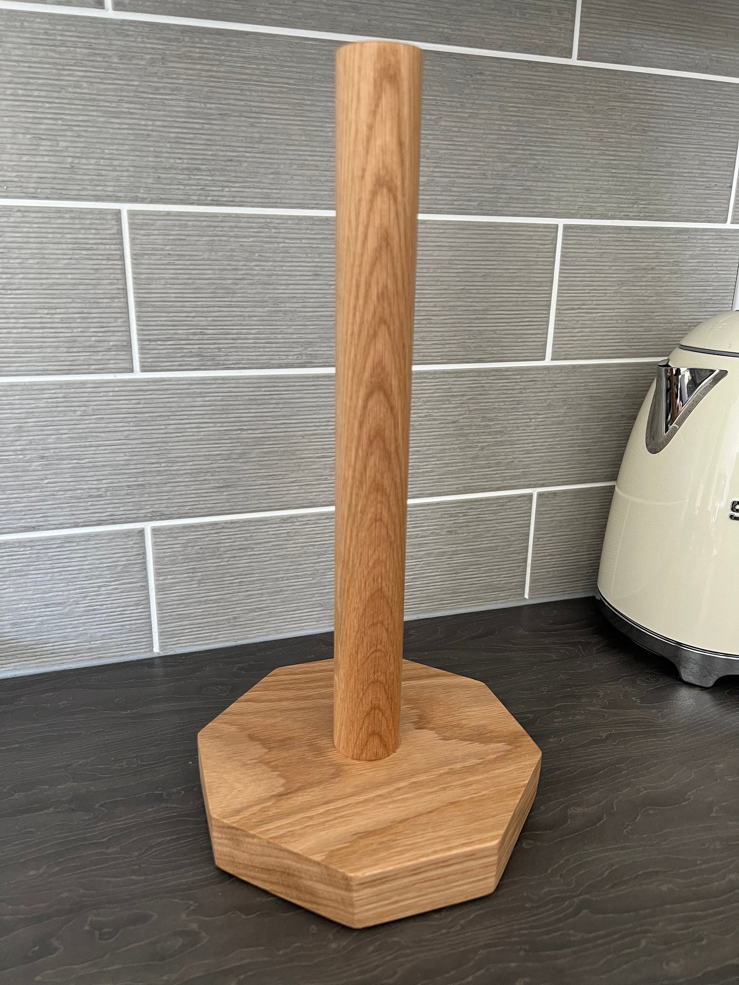 Solid Extra 'Chunky' Oak Hexagonal Kitchen Roll Holder / Toilet Roll Holder
