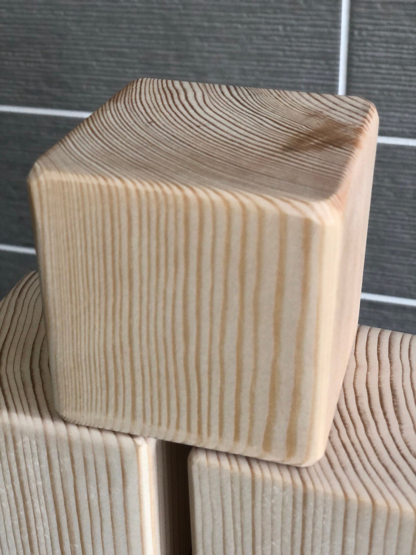 Solid Chunky 3 piece pine softwood Square Cube/Block 70mm x 70mm x 70mm Free p&p