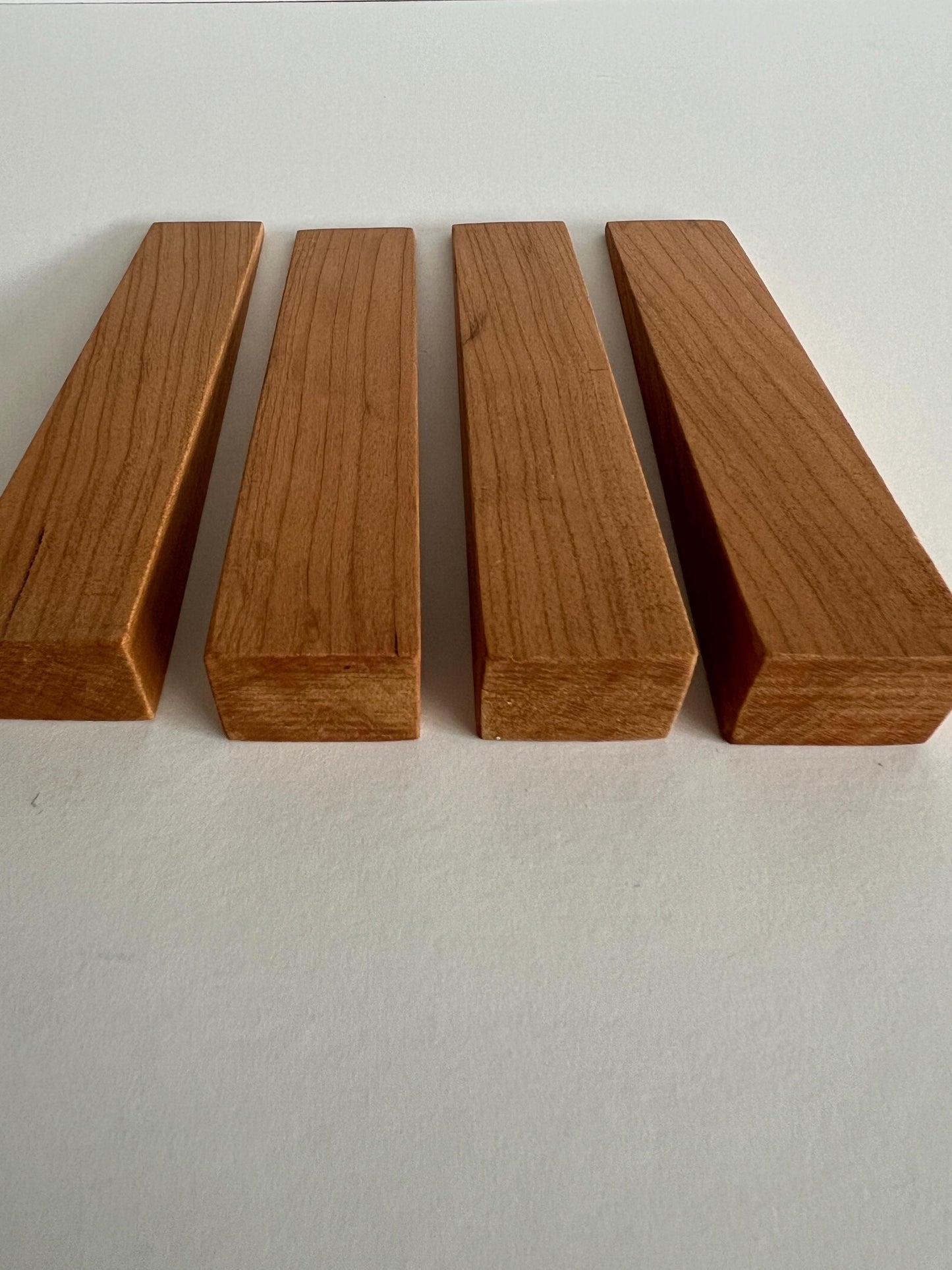 Solid American Cherry Wooden door wedges set of 4, one solid piece of American Cherry Handmade in the UK FREE P&P