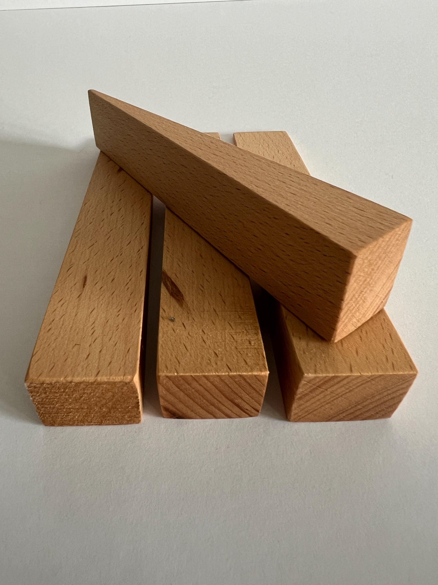 Solid Beech Wooden door wedges set of 4, one solid piece of Beech Handmade in the UK FREE P&P