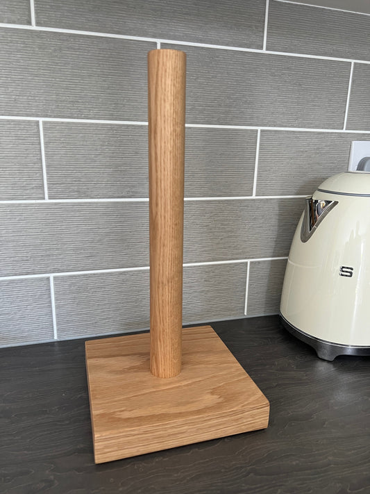 Solid Extra 'Chunky' Oak Square Kitchen Roll Holder / Toilet Roll Holder