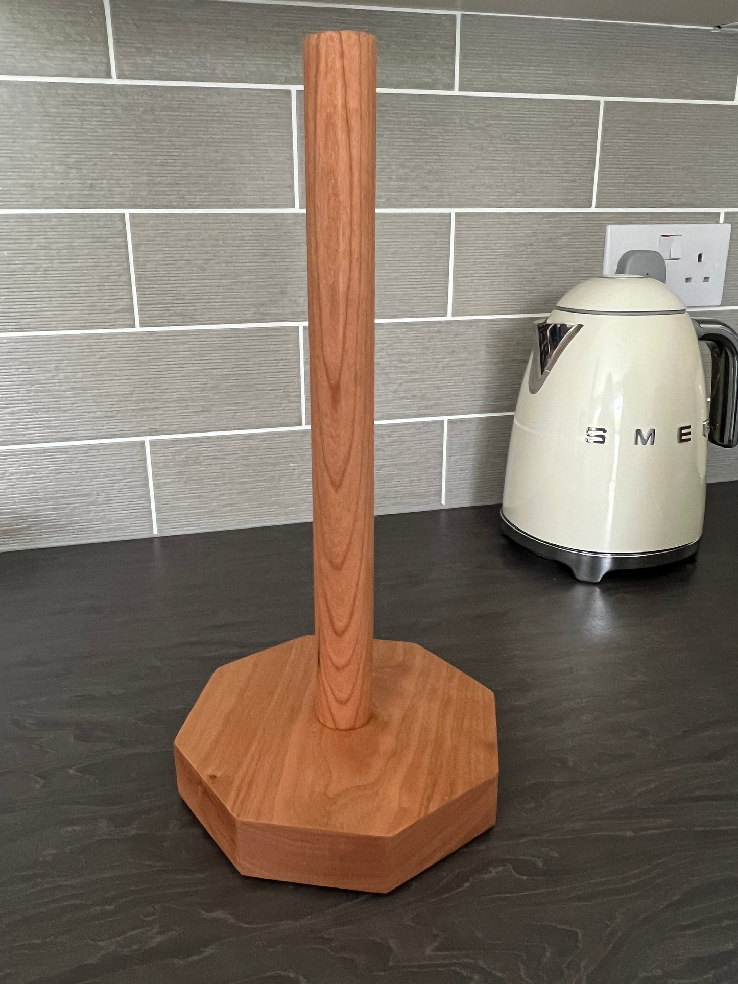 Solid American Cherry Hexagonal Kitchen Roll Holder / Toilet Roll Holder