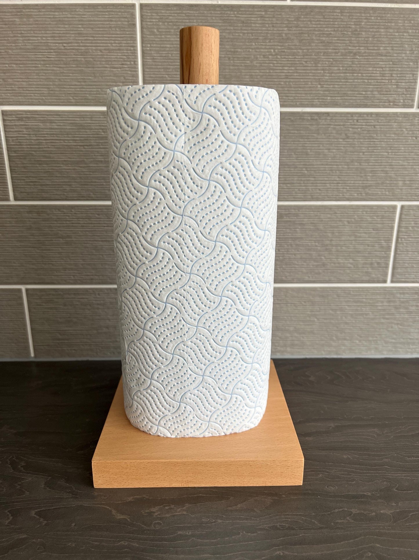 Solid Extra 'Chunky' Beech Square Kitchen Roll Holder / Toilet Roll Holder