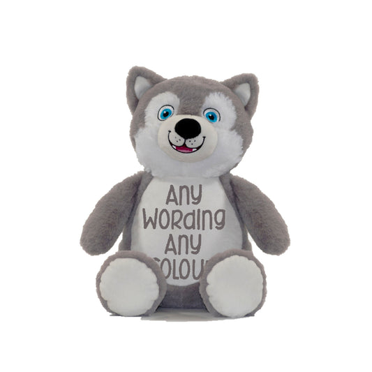 Cubbies Signature Husky Bear, Plush Toy, Personalised with embroidery wording of your choice, Free p&p ideal gift for any age