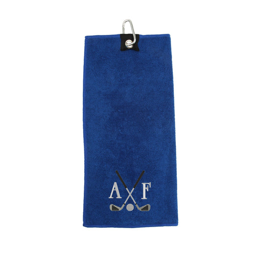 Personalised Embroidered Microfibre Golf Towel with golf logo