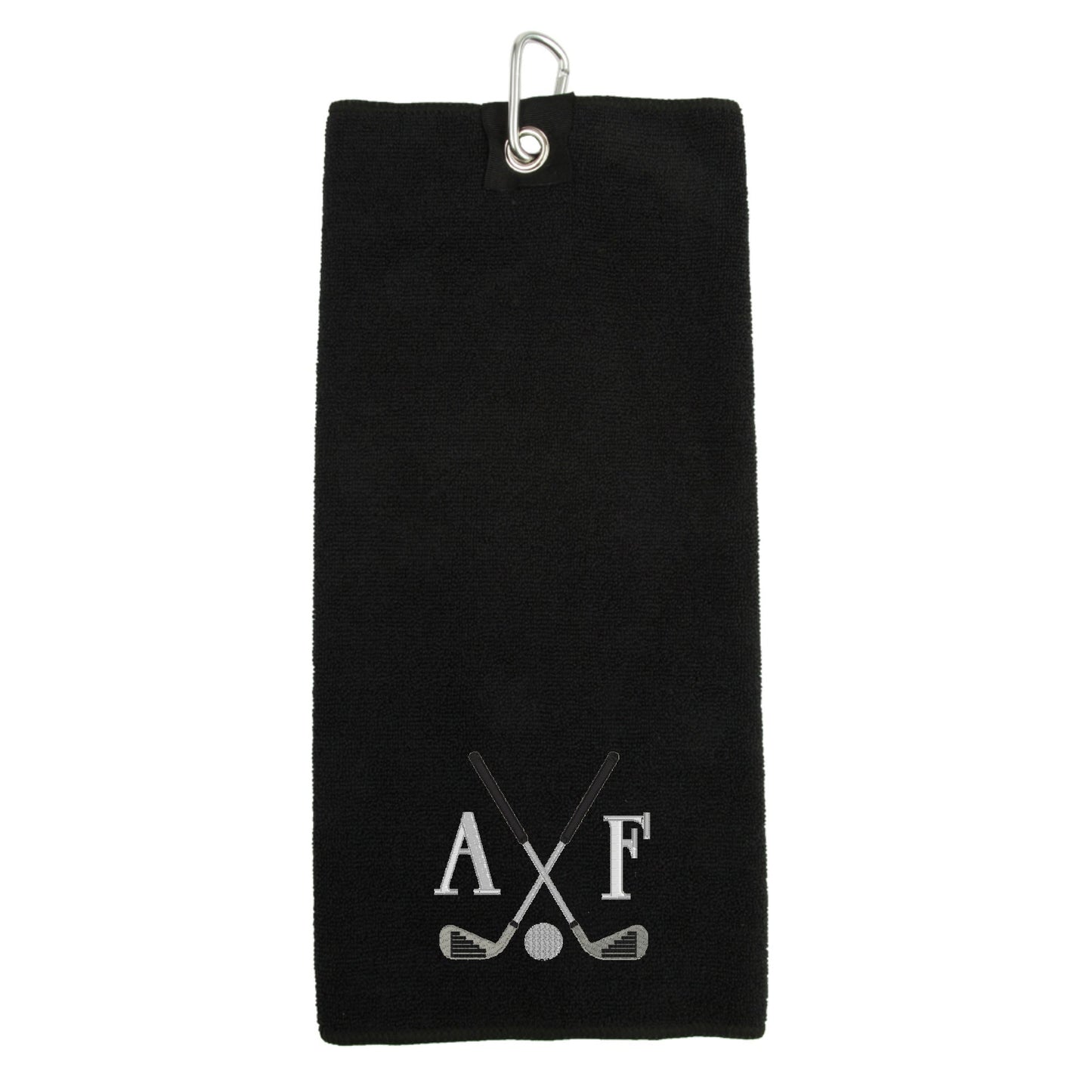 Personalised Embroidered Microfibre Golf Towel with golf logo
