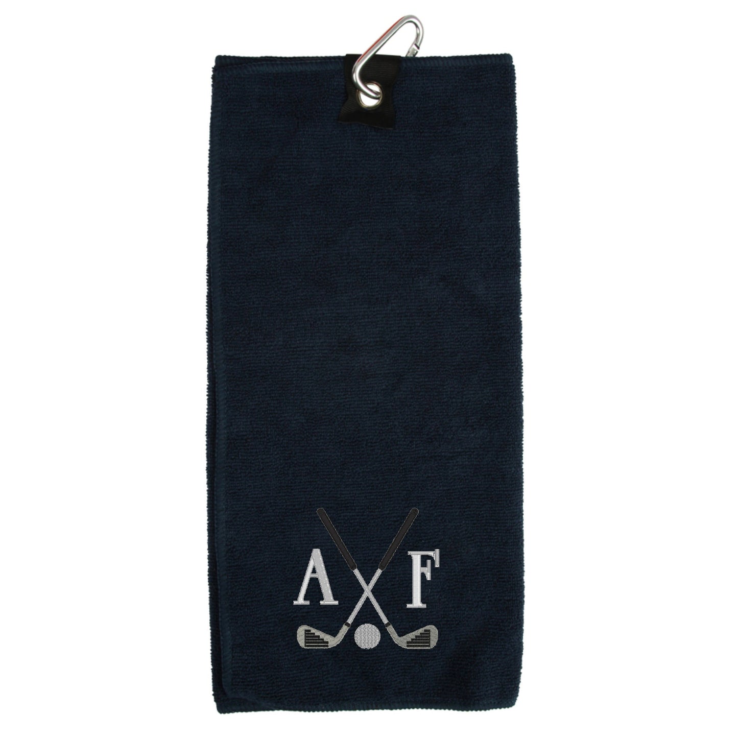 Personalised Embroidered Microfibre Golf Towel with golf logo