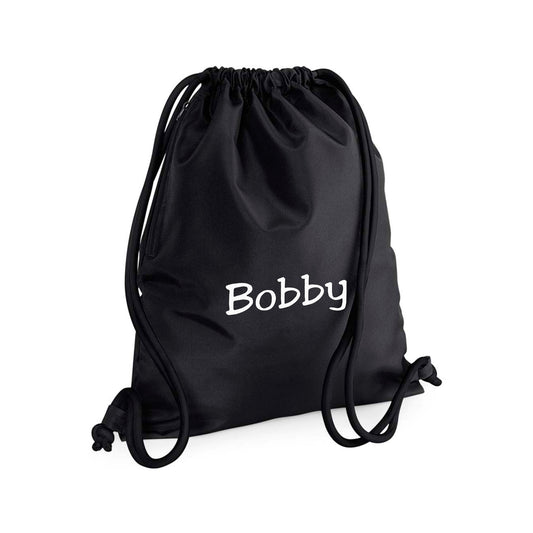 Large Embroidered Personalised Drawstring Swimming Gym PE Bag. Free P&P