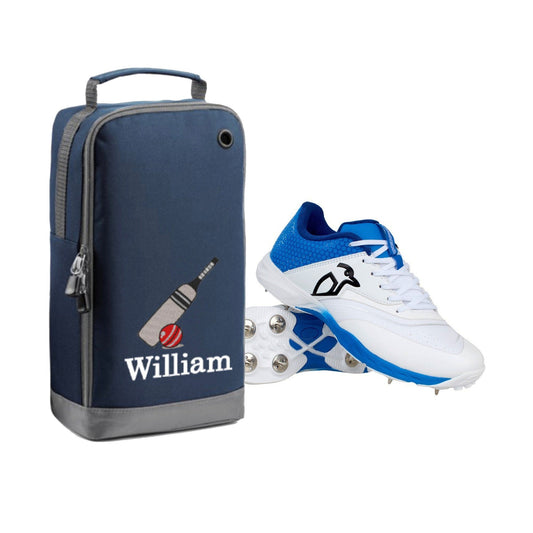 Personalised Embroidered Name Cricket Boots Bag - Monogrammed Motif Cricket Shoe / Boot Bag