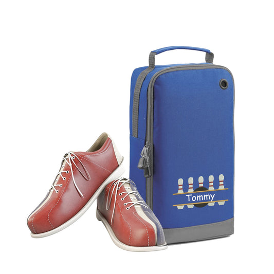 Personalised Embroidered Ten Pin Bowling Shoe Bag - Monogrammed Motif and Name Initials or wording Free P&P