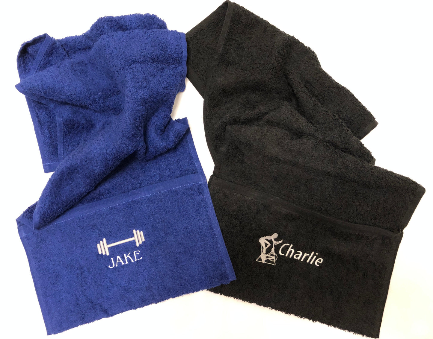 Personalised Gym Towel with Zipped Pocket. Embroidered with Name