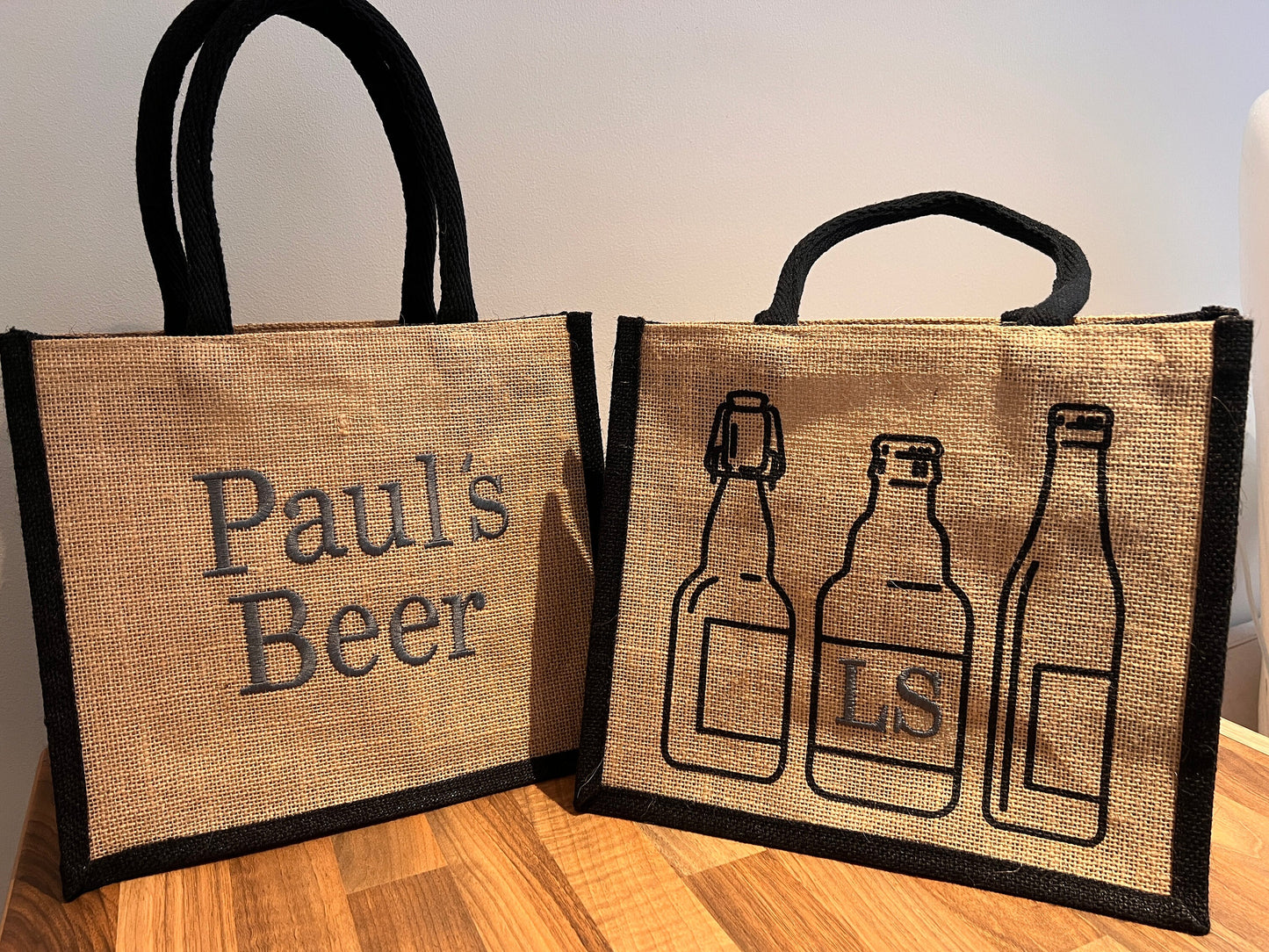 Beer Bottle Bag Christmas / Father's Day  / BBQ / Party / House Warming / Christmas Personalised Embroidered with name or wording