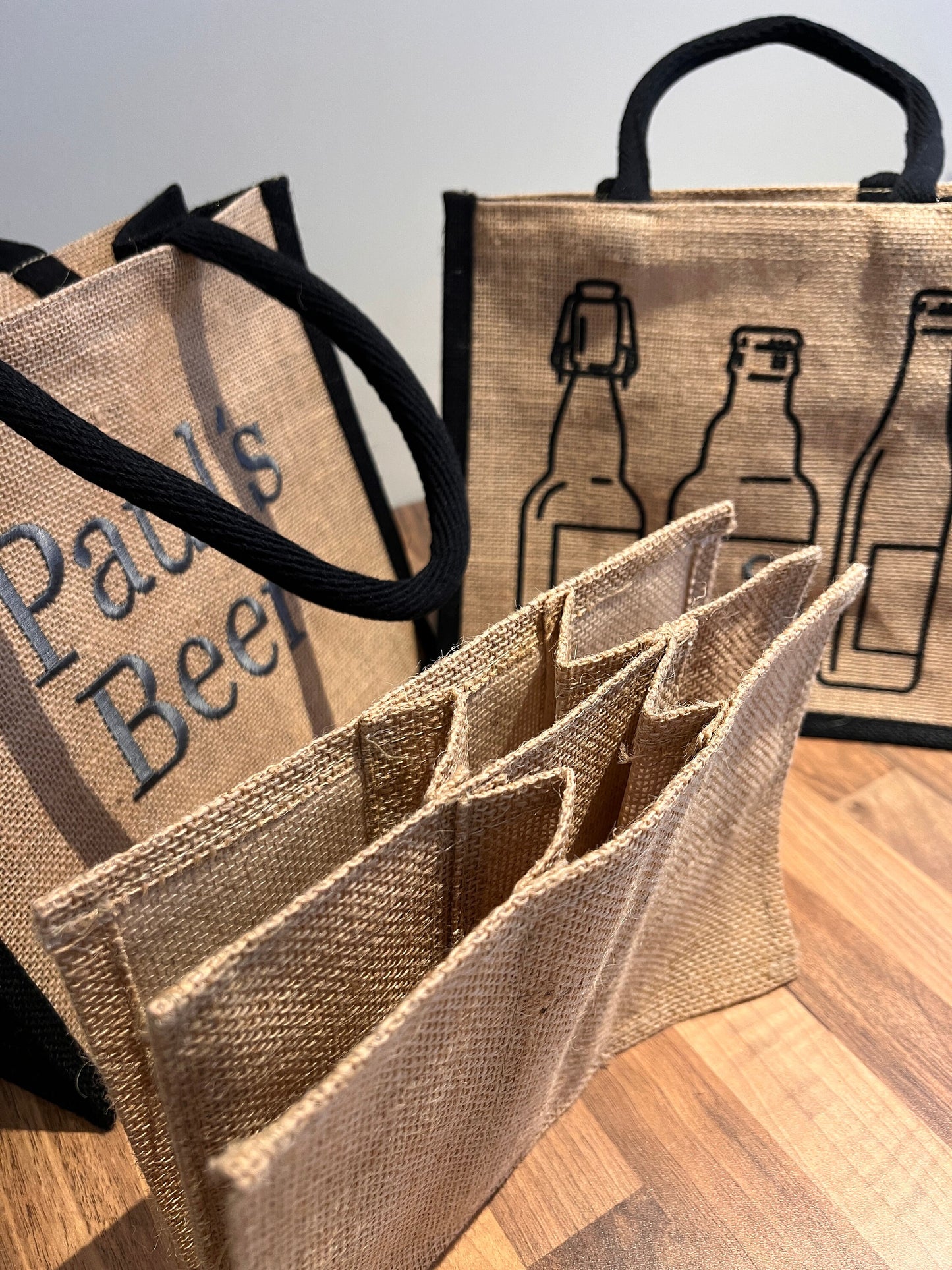 Beer Bottle Bag Christmas / Father's Day  / BBQ / Party / House Warming / Christmas Personalised Embroidered with name or wording