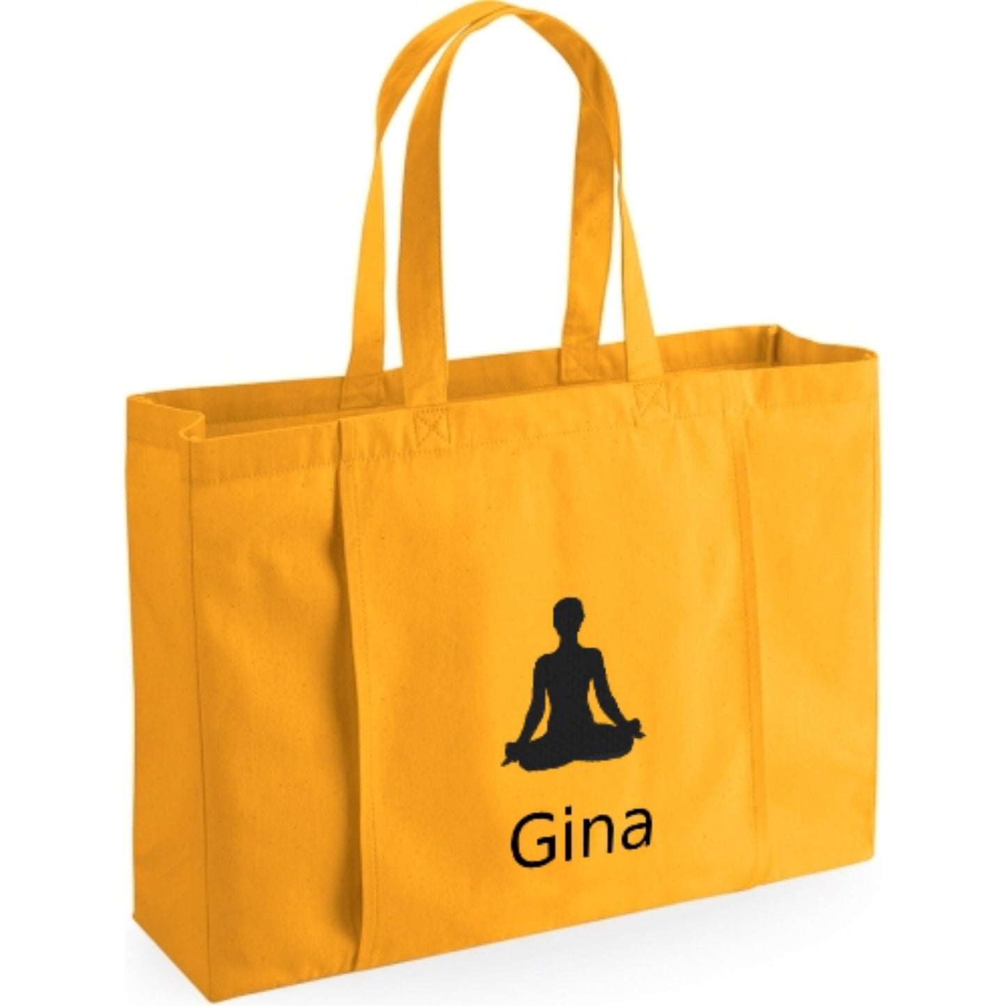 Personalised Embroidered EarthAware® Organic Yoga Tote with yoga mat sleeve. Free P&P