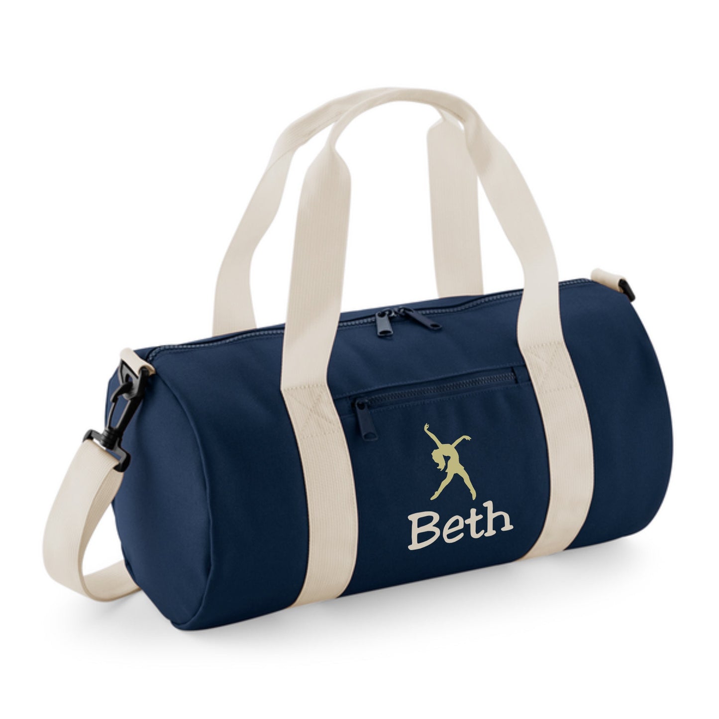 Personalised Embroidered Dance Kit Bag. Barrel Style Bag in 3 colour Options with free P&P