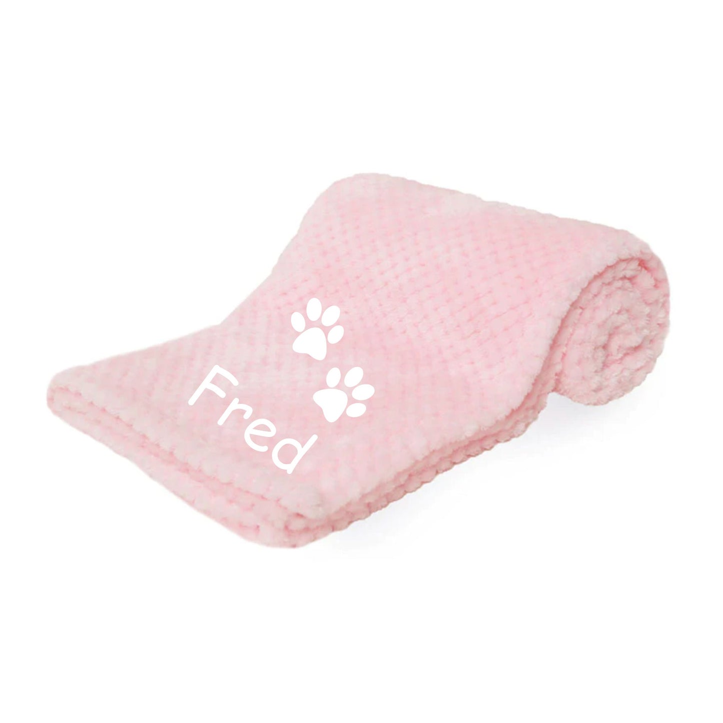 Embroidered personalised dog/puppy soft waffle blanket Free P&P